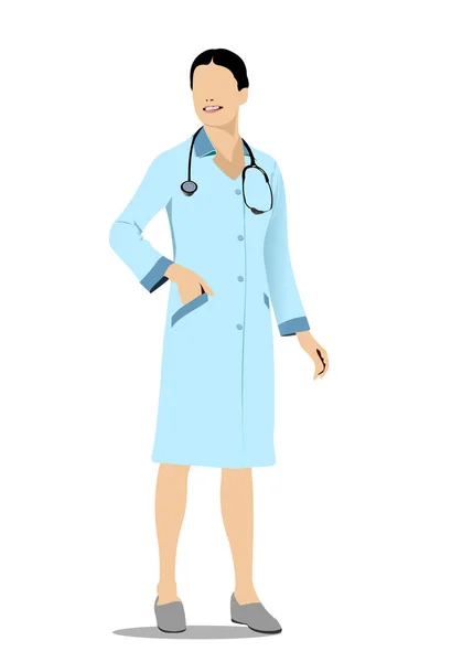 Médico, estetoscopio. Ilustración vectorial — Vector de stock