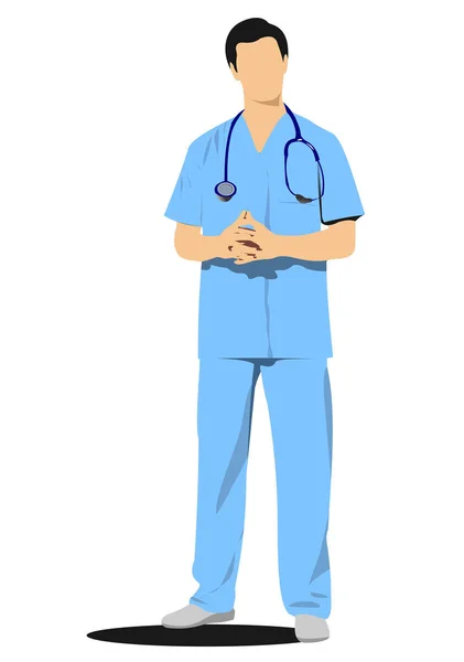 Läkare, stetoskop. Vektor illustration — Stock vektor