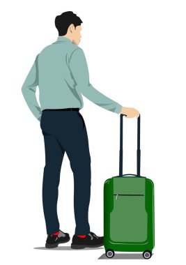 bavul ile iş adamı. vektör çizim