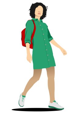 Kadın silueti. Vektör illüstrasyonu