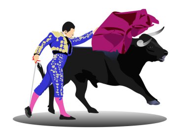 Corrida tipik İspanyol eğlence - boğa güreşi. 