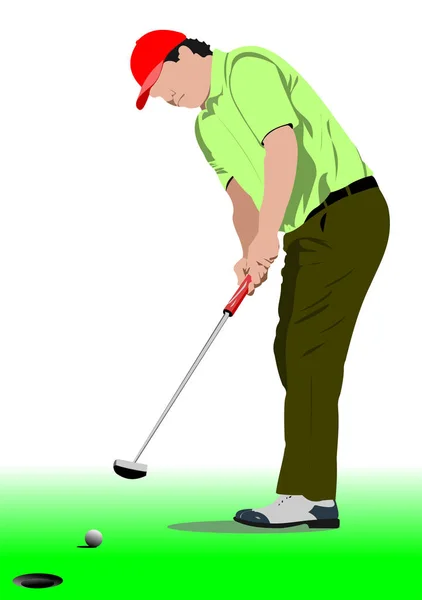 Golf oyuncusu posteri. Vektör illüstrasyonu — Stok Vektör