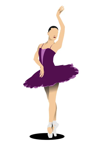 Balett-táncos vektoros illusztráció — Stock Vector