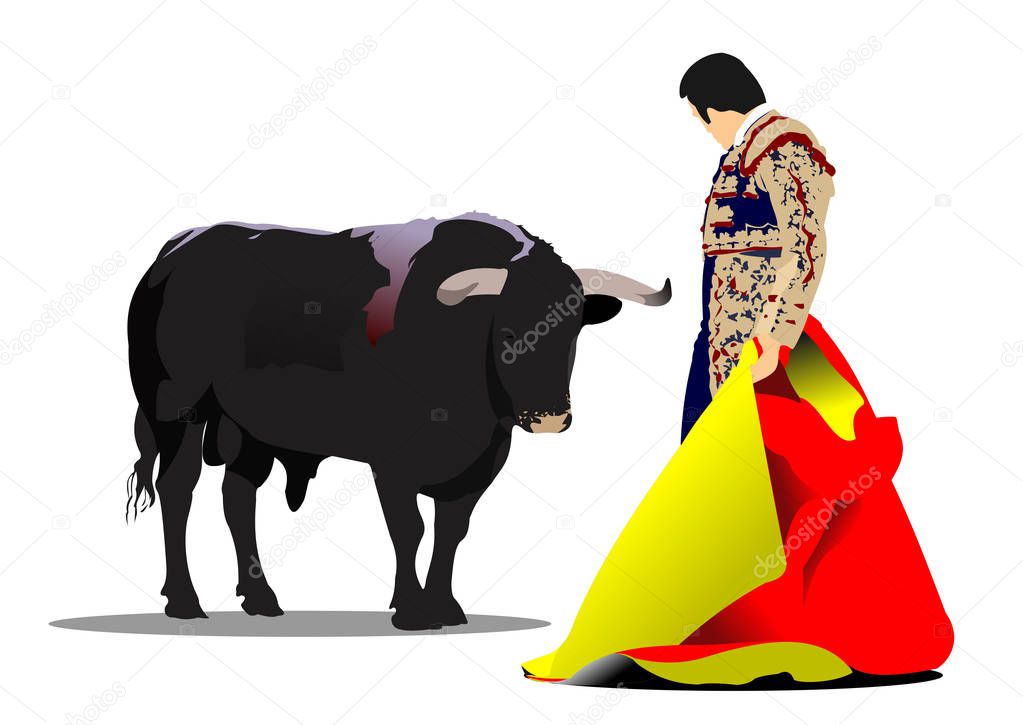 Corrida typical Spanish entertainment - bullfighting. 