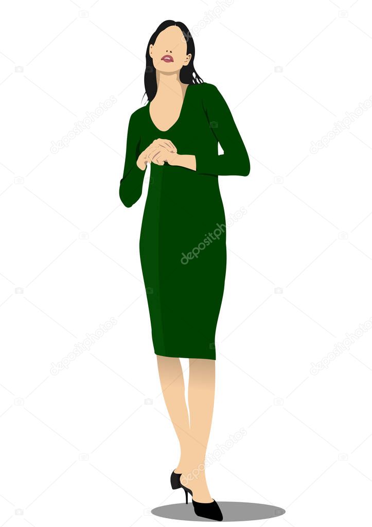 Vector illustration of young girl