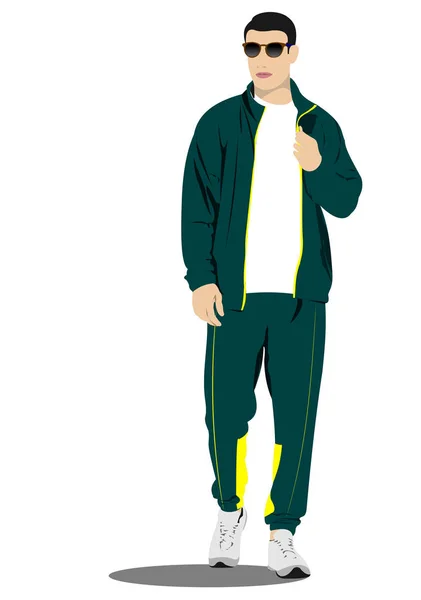 Joven deportista guapo. Ilustración vectorial — Vector de stock