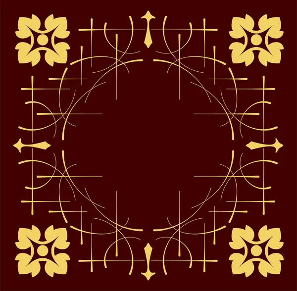 Золотий орнамент на коричневому темному тлі. Може використовуватися як invitati — стоковий вектор