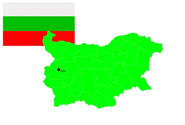 Bulgaria Map Flag Vector Illustration Set — Stock Vector
