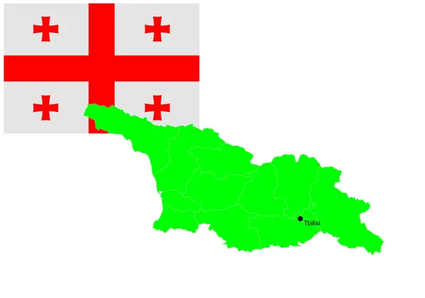 Grúz Térkép Zászló Vektor Illusztrációs Készlet — Stock Vector