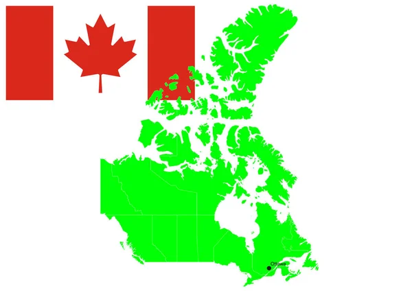 Drapeau Canada Carte Illustration Vectorielle — Image vectorielle