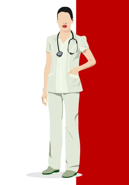 Médecin Avec Une Blouse Médecin Illustration Vectorielle — Image vectorielle