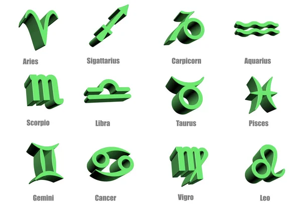 Signos Del Zodíaco Imagen Horóscopo Astrológico —  Fotos de Stock