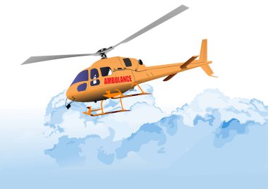 Ambulans ya da ordu helikopteri. Vektör illüstrasyonu