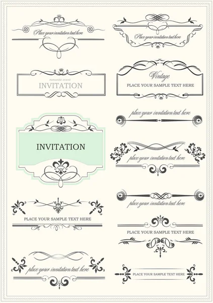 Eléments Calligraphiques Cadre Vintage Illustration Vectorielle — Image vectorielle