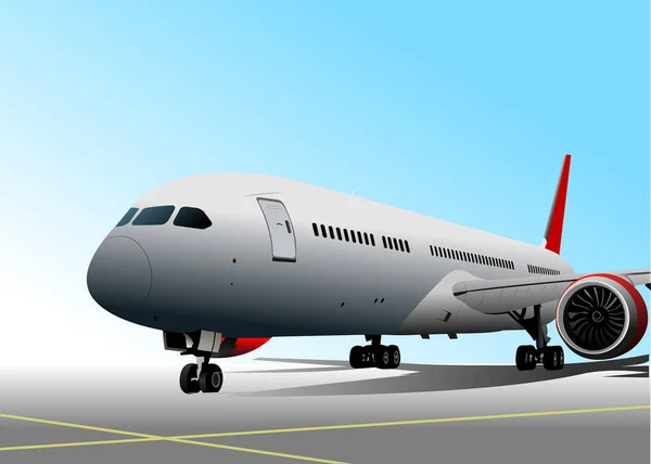 Avion Passager Sur Aérodrome — Image vectorielle