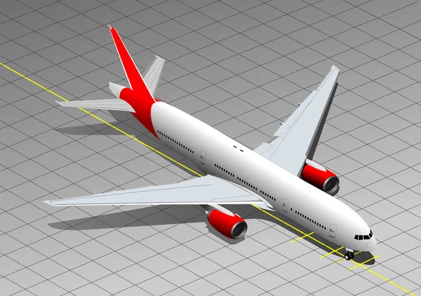 Flugzeug Auf Dem Flugplatz Vektor Illustration — Stockvektor