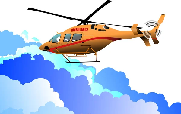 Ambulans Eller Arméhelikopter Vektor Illustration — Stock vektor