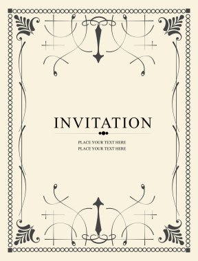 Klasik çerçeve. Davet Vektörü illüstrasyonu olarak kullanılabilir