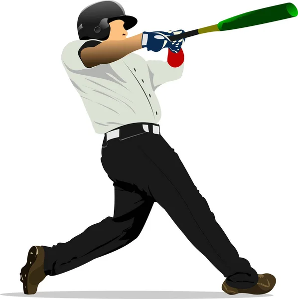 Baseball Játékos Vector Illusztráció Tervezők Számára — Stock Vector