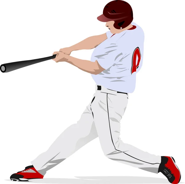 Baseball Játékos Vector Illusztráció Tervezők Számára — Stock Vector