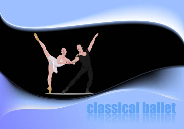 Cartel Ballet Moderno Vector Colores Ilustración — Vector de stock