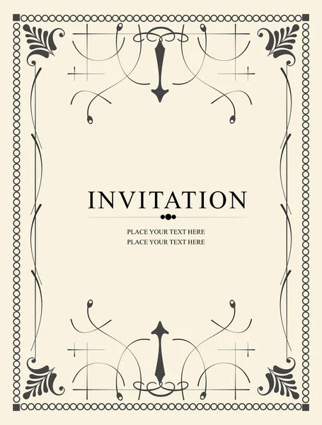 Vintage Frame Can Used Invitation Vector Illustration — Stock Vector