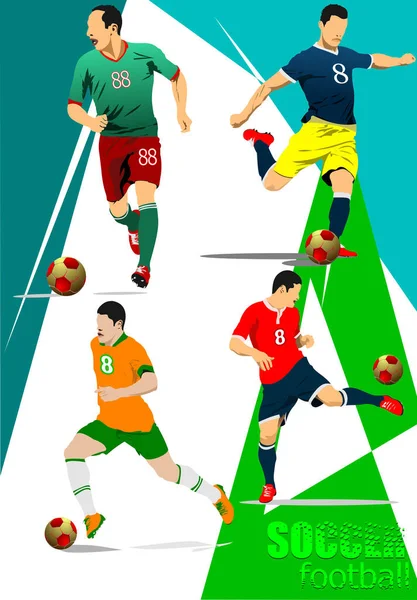 Conjunto Futbolistas — Vector de stock