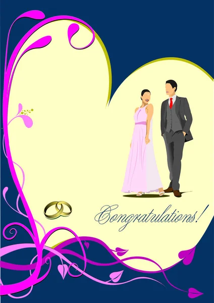 Cover Wedding Album Vector Illustration — Stock Vector