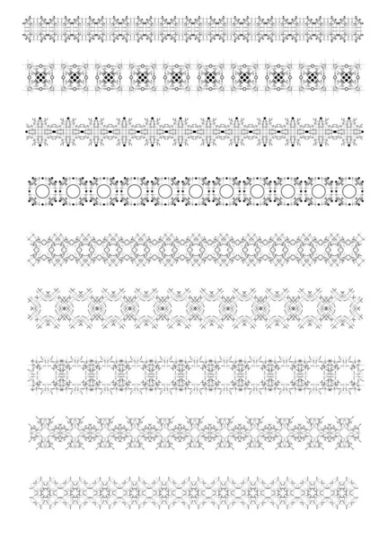 Collection Ornamental Rule Lines Different Design Styles — Stock Vector