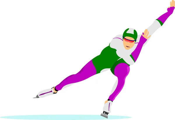 Snelschaatser Vector Illustratie — Stockvector