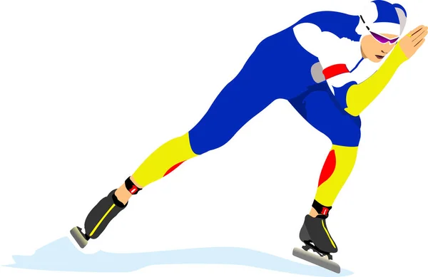 スピードスケートランナー ベクトル3Dイラスト — ストックベクタ