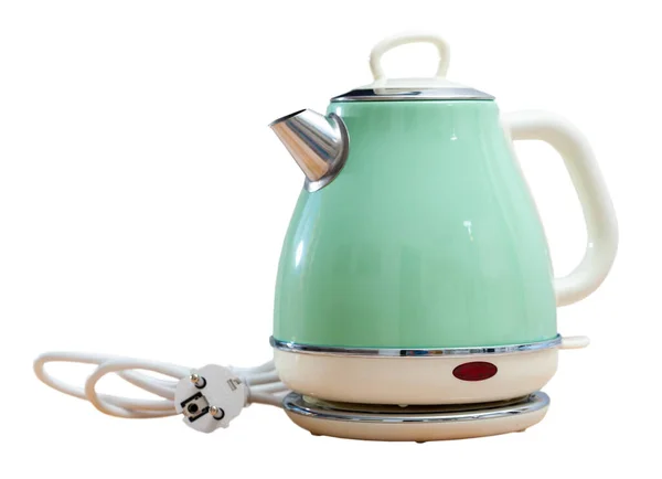 Бірюзовий електричний чайник — стокове фото
