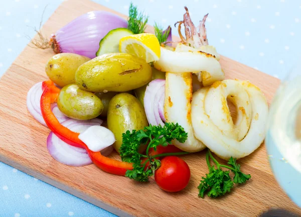 Roasted squid rings — Stock Photo, Image