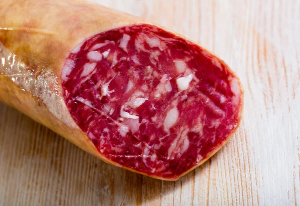 Salchichon traditional spanish sausage — Stock Photo, Image