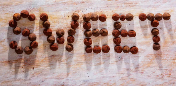 Parola Dolce fatto di tartufi di cioccolato — Foto Stock