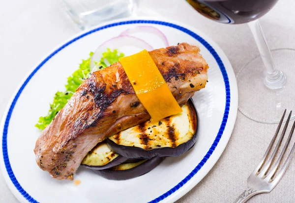 Delicious meat dish - baked pork rib — Stock Photo, Image