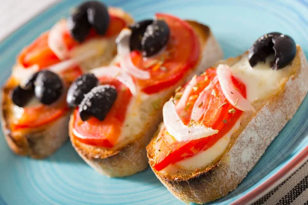 Hot sandwiches with cheese — Stock Photo, Image