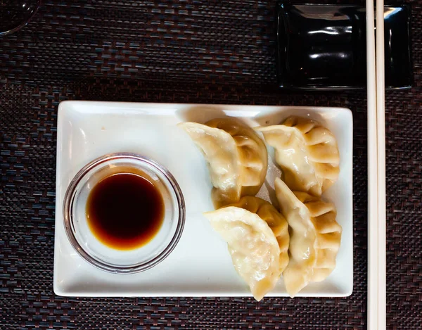 日本菜饺子配肉虾仁 — 图库照片