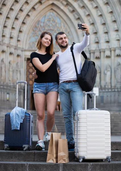 Selfie ao telefone — Fotografia de Stock