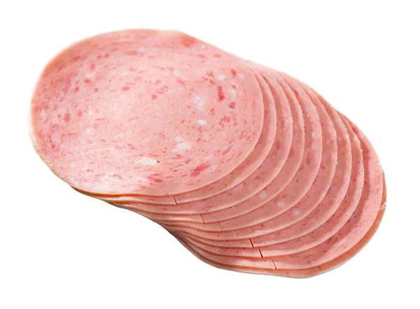 Salsicha fatiada de carne de porco picada — Fotografia de Stock