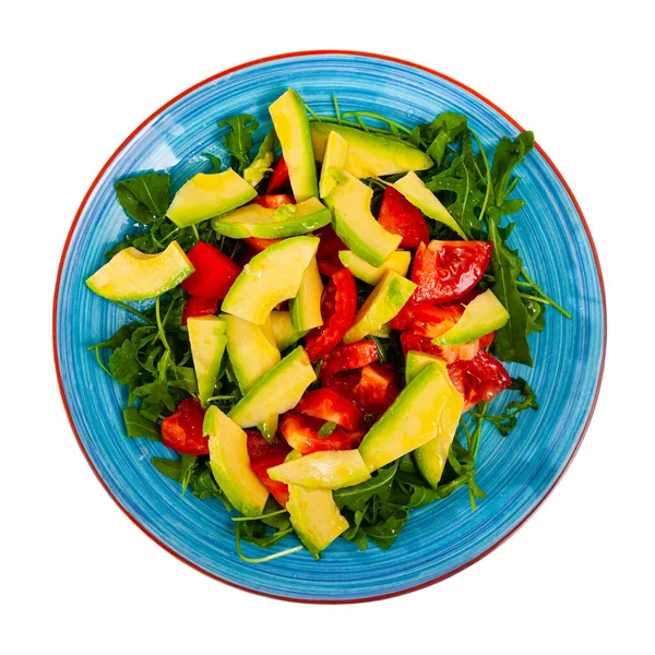 Salada saudável com rúcula, tomate e abacate — Fotografia de Stock