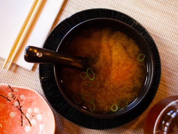 Japanise meal misoshiru erved in the bowl — Stock Photo, Image