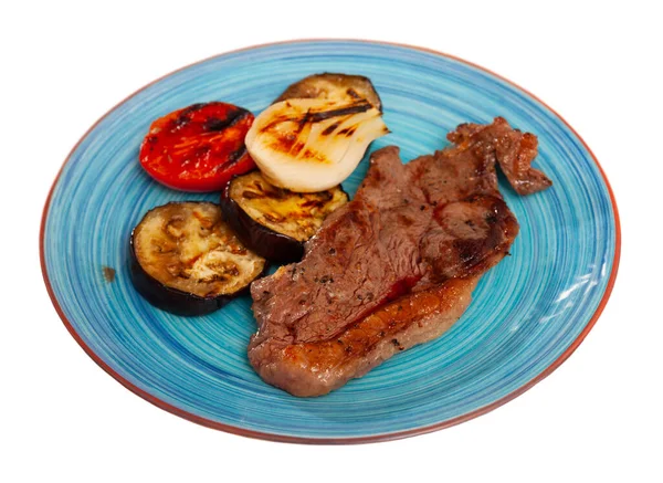 Appetizing beef entrecote with baked vegetables — Stock Photo, Image