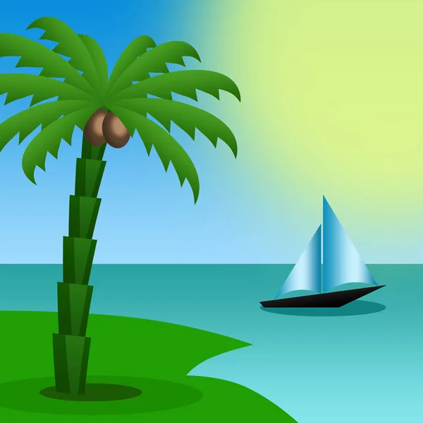 Summer Holiday Sea Beach Palm — Stock Photo, Image