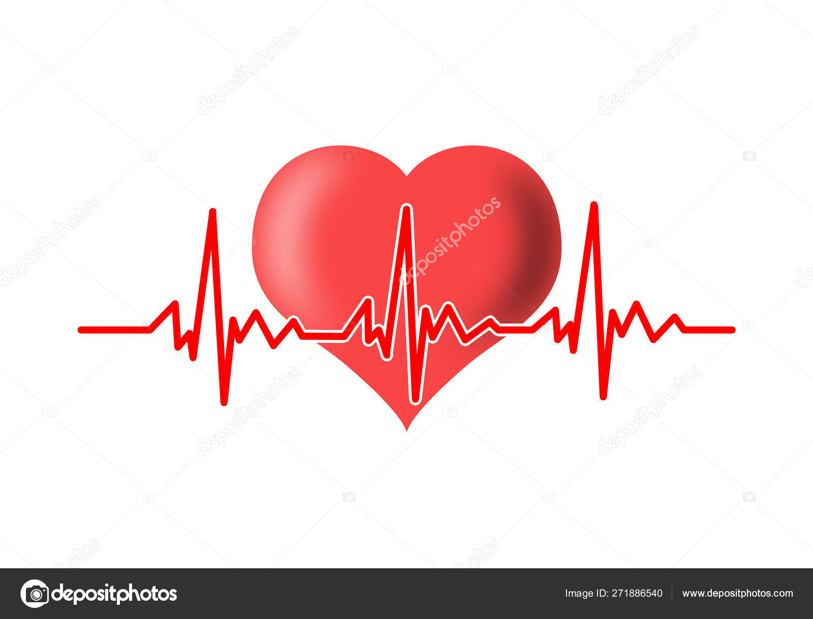 Illustration Heart Heartbeats White Background Stock Photo by ©Ruslan5838  271886540