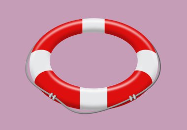 İzole arka plan üzerinde su için kırmızı yaşam spreyi