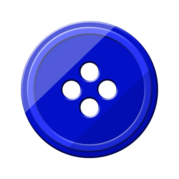 Botão Azul Para Bloquear Roupas Fundo Branco — Fotografia de Stock