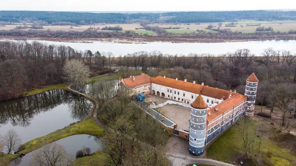 Історичний Замок Панемун Сільській Місцевості Литви Вид Повітря — стокове фото