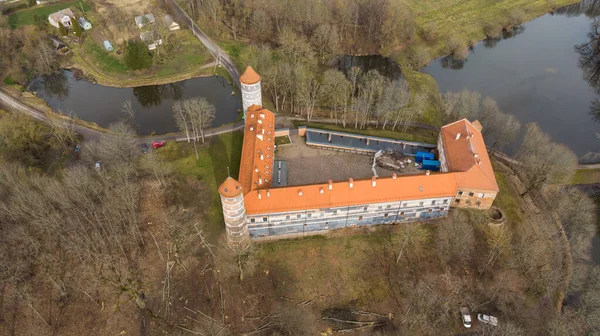 Castelo Panemune Histórico Campo Lituânia Vista Aérea — Fotografia de Stock