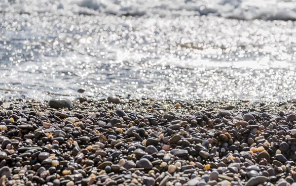 Zee Stenen Door Zee Kleine Kiezels Water — Stockfoto